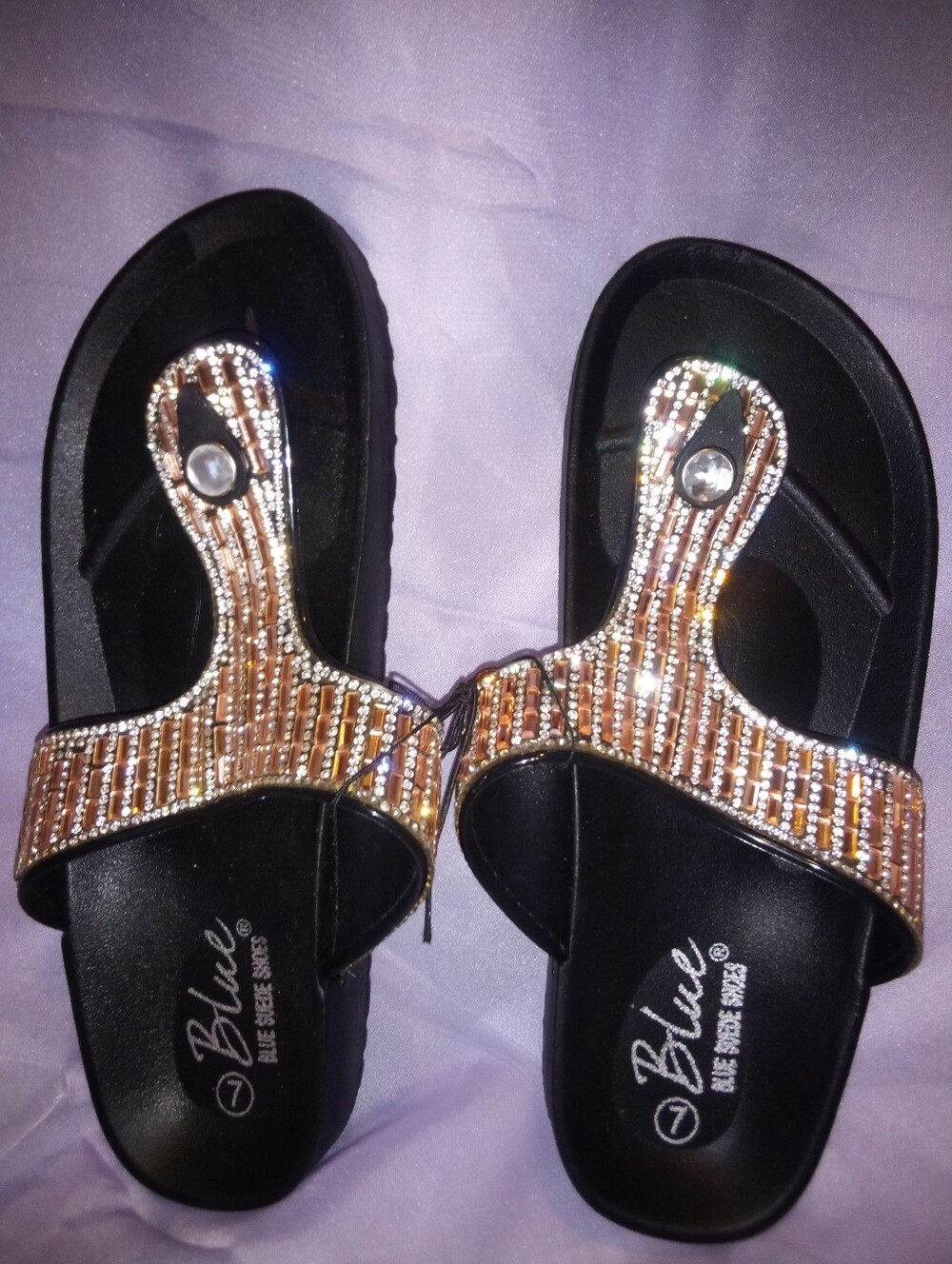 Blue Suede Shoes Ladies Sandals Size 7 New